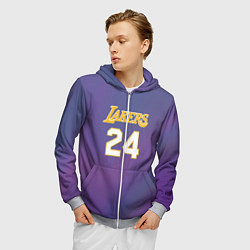 Толстовка 3D на молнии мужская Los Angeles Lakers Kobe Brya, цвет: 3D-меланж — фото 2