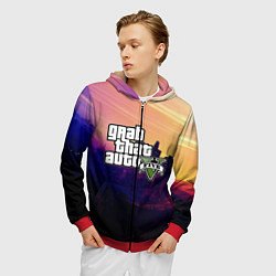 Толстовка 3D на молнии мужская GTA 5, цвет: 3D-красный — фото 2