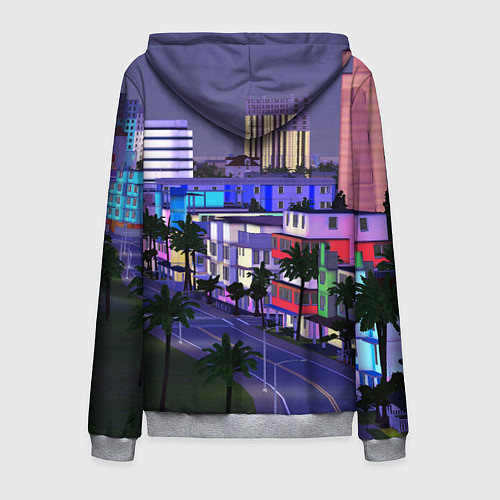 Мужская толстовка на молнии Grand Theft Auto Vice City / 3D-Меланж – фото 2