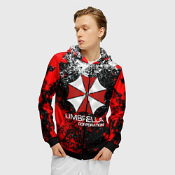 Толстовка 3D на молнии мужская UMBRELLA CORP, цвет: 3D-черный — фото 2