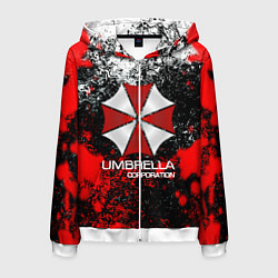 Толстовка 3D на молнии мужская UMBRELLA CORP, цвет: 3D-белый