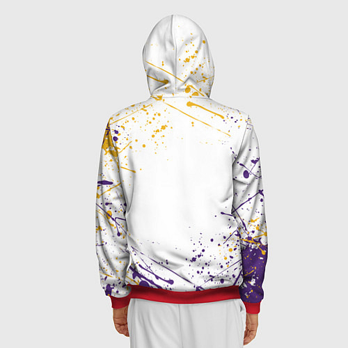 Мужская толстовка на молнии LA LAKERS / 3D-Красный – фото 4