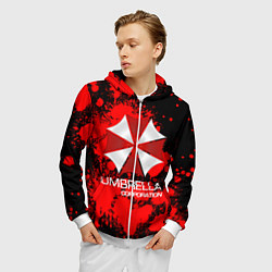Толстовка 3D на молнии мужская UMBRELLA CORP, цвет: 3D-белый — фото 2