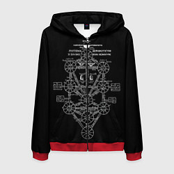 Толстовка 3D на молнии мужская EVa-updown, цвет: 3D-красный