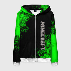 Толстовка 3D на молнии мужская MINECRAFT, цвет: 3D-белый