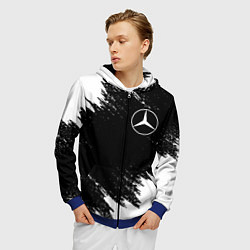 Толстовка 3D на молнии мужская MERCEDES, цвет: 3D-синий — фото 2