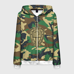 Толстовка 3D на молнии мужская Пограничные Войска, цвет: 3D-белый