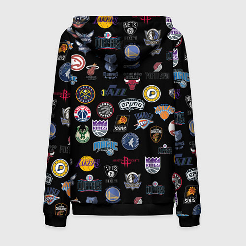 Мужская толстовка на молнии NBA Pattern / 3D-Черный – фото 2