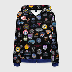 Толстовка 3D на молнии мужская NBA Pattern, цвет: 3D-синий