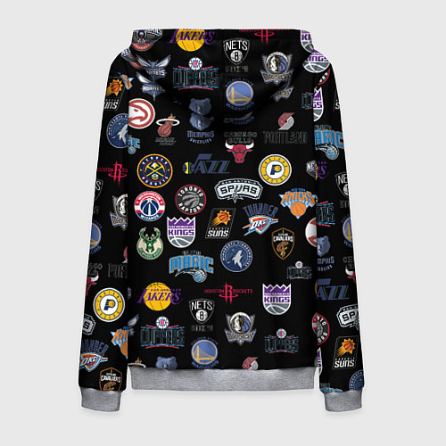 Мужская толстовка на молнии NBA Pattern / 3D-Меланж – фото 2