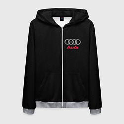 Толстовка 3D на молнии мужская AUDI, цвет: 3D-меланж