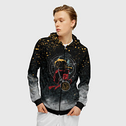Толстовка 3D на молнии мужская Стальной алхимик, цвет: 3D-черный — фото 2