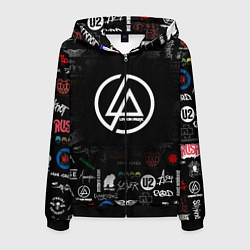 Толстовка 3D на молнии мужская LINKIN PARK, цвет: 3D-черный
