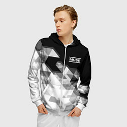 Толстовка 3D на молнии мужская Muse, цвет: 3D-белый — фото 2