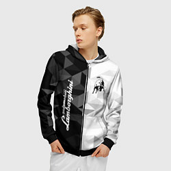 Толстовка 3D на молнии мужская Lamborghini, цвет: 3D-черный — фото 2