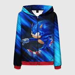 Толстовка 3D на молнии мужская SONIC, цвет: 3D-красный