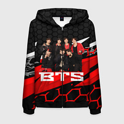 Толстовка 3D на молнии мужская BTS, цвет: 3D-черный