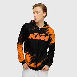 Толстовка 3D на молнии мужская KTM, цвет: 3D-черный — фото 2