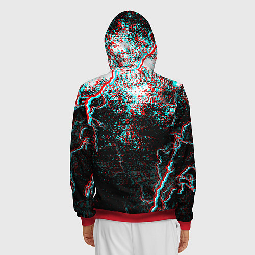 Мужская толстовка на молнии DOOM ETERNAL GLITCH / 3D-Красный – фото 4