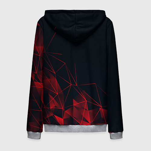 Мужская толстовка на молнии RED STRIPES / 3D-Меланж – фото 2