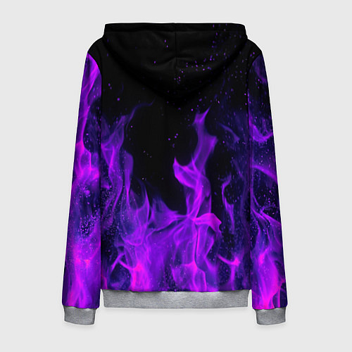 Мужская толстовка на молнии ФИОЛЕТОВЫЙ ОГОНЬ / 3D-Меланж – фото 2