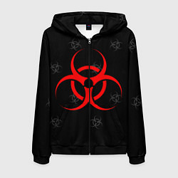 Толстовка 3D на молнии мужская EPIDEMIC BIOHAZARD, цвет: 3D-черный