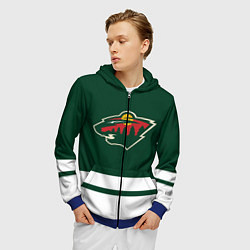 Толстовка 3D на молнии мужская Миннесота Уайлд, цвет: 3D-синий — фото 2