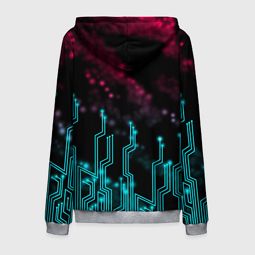 Мужская толстовка на молнии CYBERPUNK / 3D-Меланж – фото 2