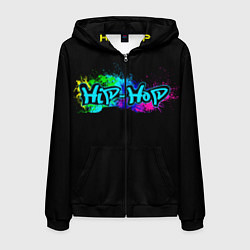 Толстовка 3D на молнии мужская Hip-Hop, цвет: 3D-черный