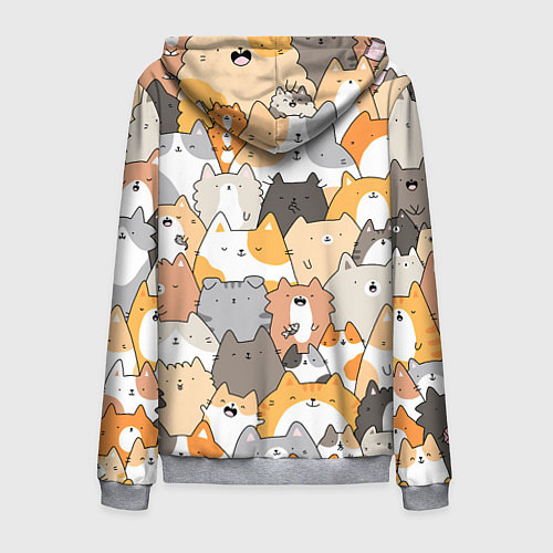 Мужская толстовка на молнии Кошачья стая / 3D-Меланж – фото 2