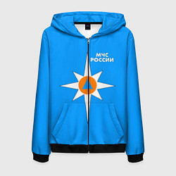 Толстовка 3D на молнии мужская МЧС России, цвет: 3D-черный