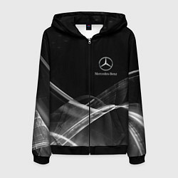 Толстовка 3D на молнии мужская MERCEDES, цвет: 3D-черный