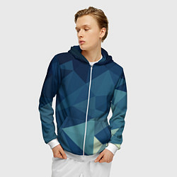 Толстовка 3D на молнии мужская DARK BLUE, цвет: 3D-белый — фото 2