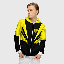 Толстовка 3D на молнии мужская Россия, цвет: 3D-белый — фото 2