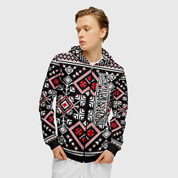 Толстовка 3D на молнии мужская Лес мой храм, цвет: 3D-черный — фото 2
