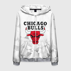 Толстовка 3D на молнии мужская CHICAGO BULLS, цвет: 3D-меланж