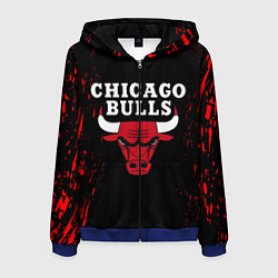 Толстовка 3D на молнии мужская CHICAGO BULLS, цвет: 3D-синий