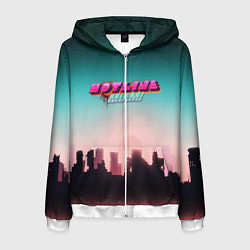 Толстовка 3D на молнии мужская HOTLINE MIAMI, цвет: 3D-белый