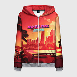Толстовка 3D на молнии мужская HOTLINE MIAMI, цвет: 3D-меланж
