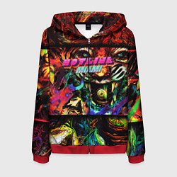 Толстовка 3D на молнии мужская HOTLINE MIAMI, цвет: 3D-красный