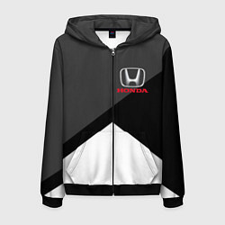 Толстовка 3D на молнии мужская HONDA, цвет: 3D-черный