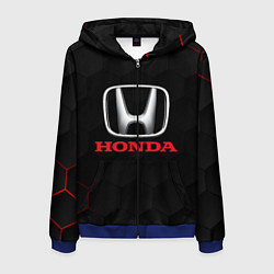 Толстовка 3D на молнии мужская HONDA, цвет: 3D-синий