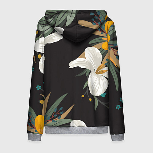 Мужская толстовка на молнии Цветочный арт / 3D-Меланж – фото 2