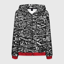 Толстовка 3D на молнии мужская Top Hip Hop, цвет: 3D-красный