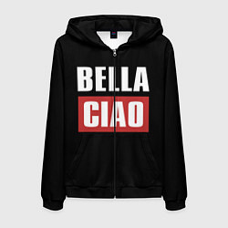 Толстовка 3D на молнии мужская Bella Ciao, цвет: 3D-черный