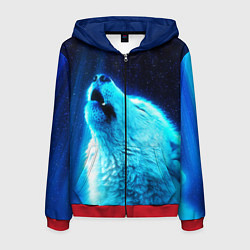 Толстовка 3D на молнии мужская ВОЛЧИЙ ВОЙ D, цвет: 3D-красный