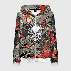 Толстовка 3D на молнии мужская CYBERPUNK2077 SAMURAI, цвет: 3D-белый