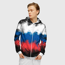 Толстовка 3D на молнии мужская Россия, цвет: 3D-белый — фото 2