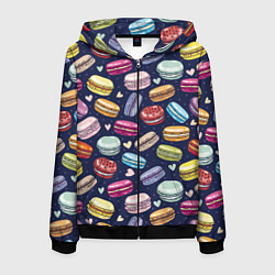 Толстовка 3D на молнии мужская Макарун, цвет: 3D-черный