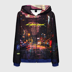 Толстовка 3D на молнии мужская CYBERPUNK 2077:КИБЕРПАНК S, цвет: 3D-синий